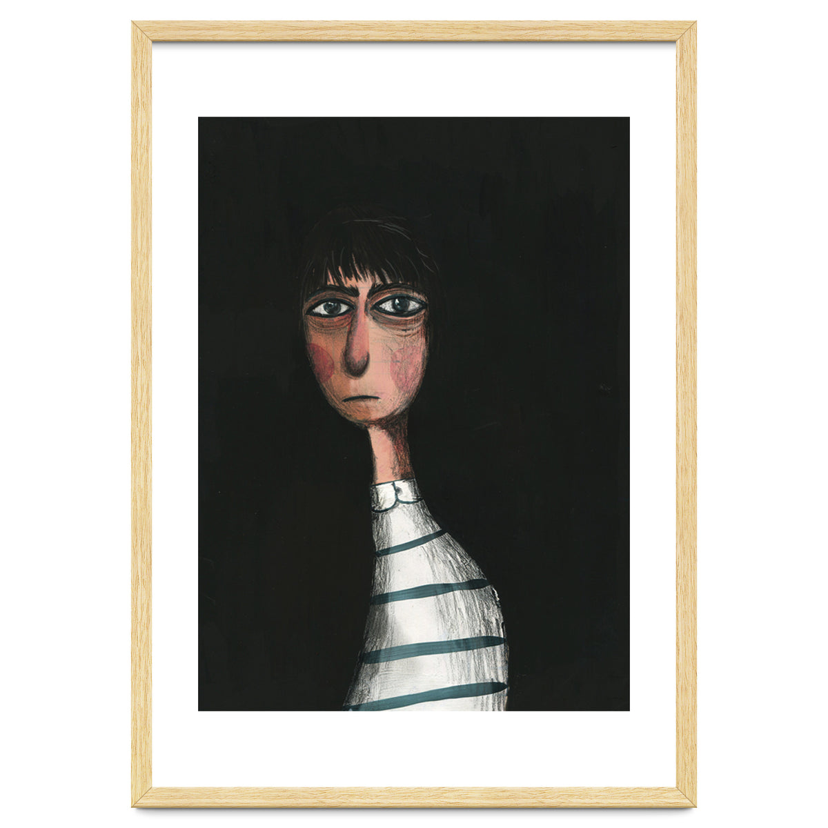 Seated Woman In Stripes