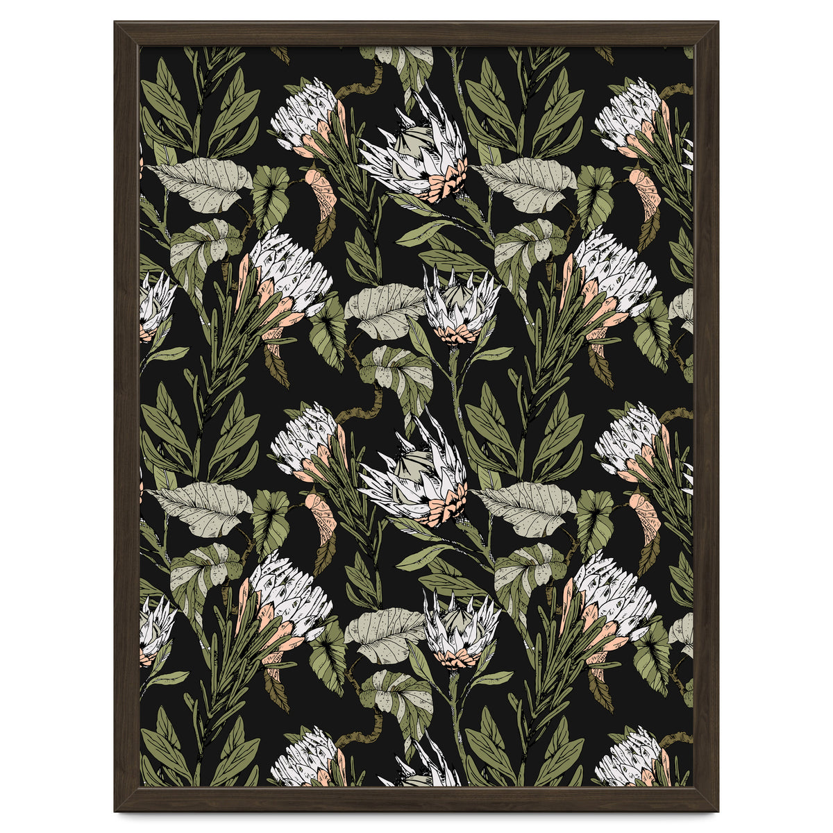 Dark pattern botanical boho