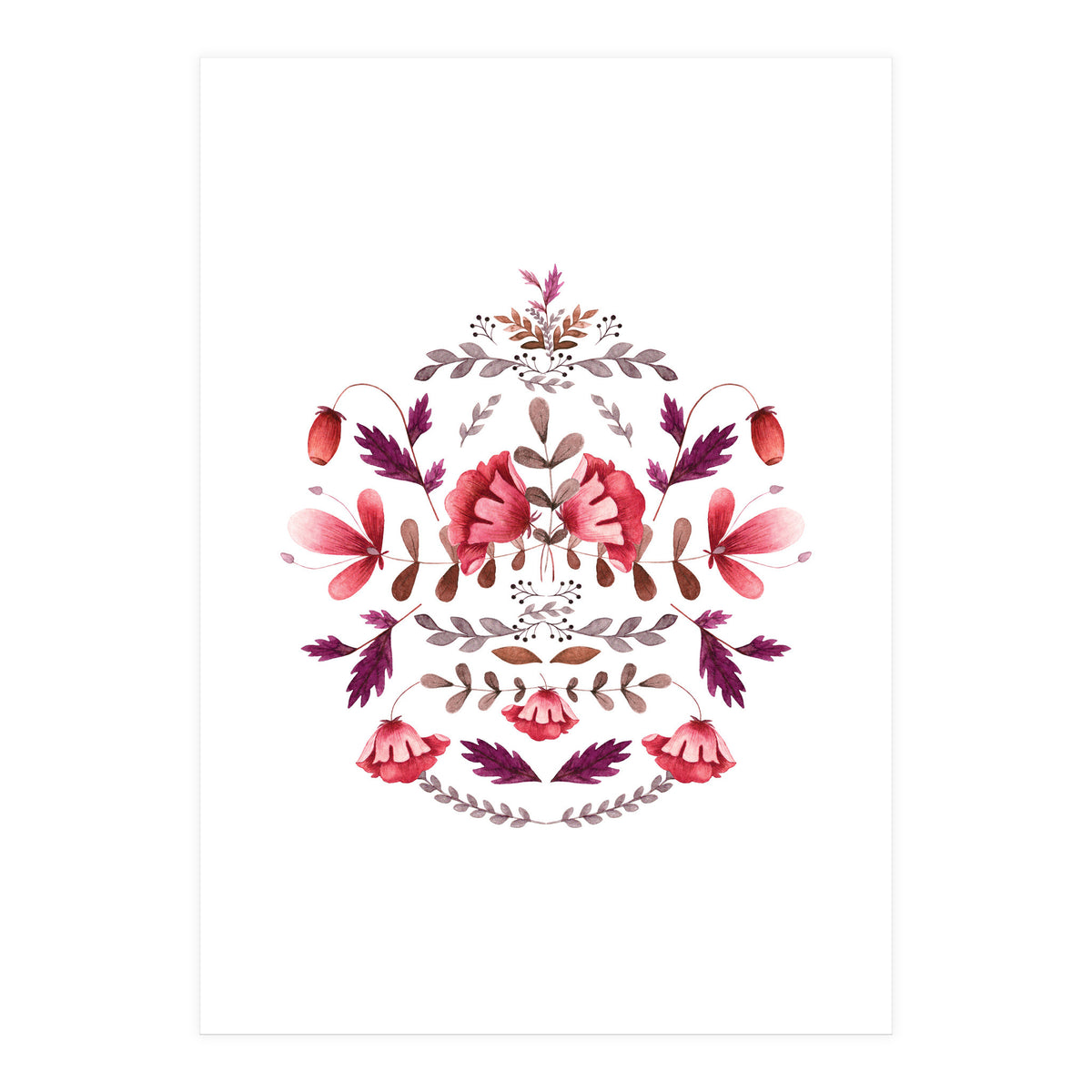 Scandinavian Folk Art Flowers (Print Only)