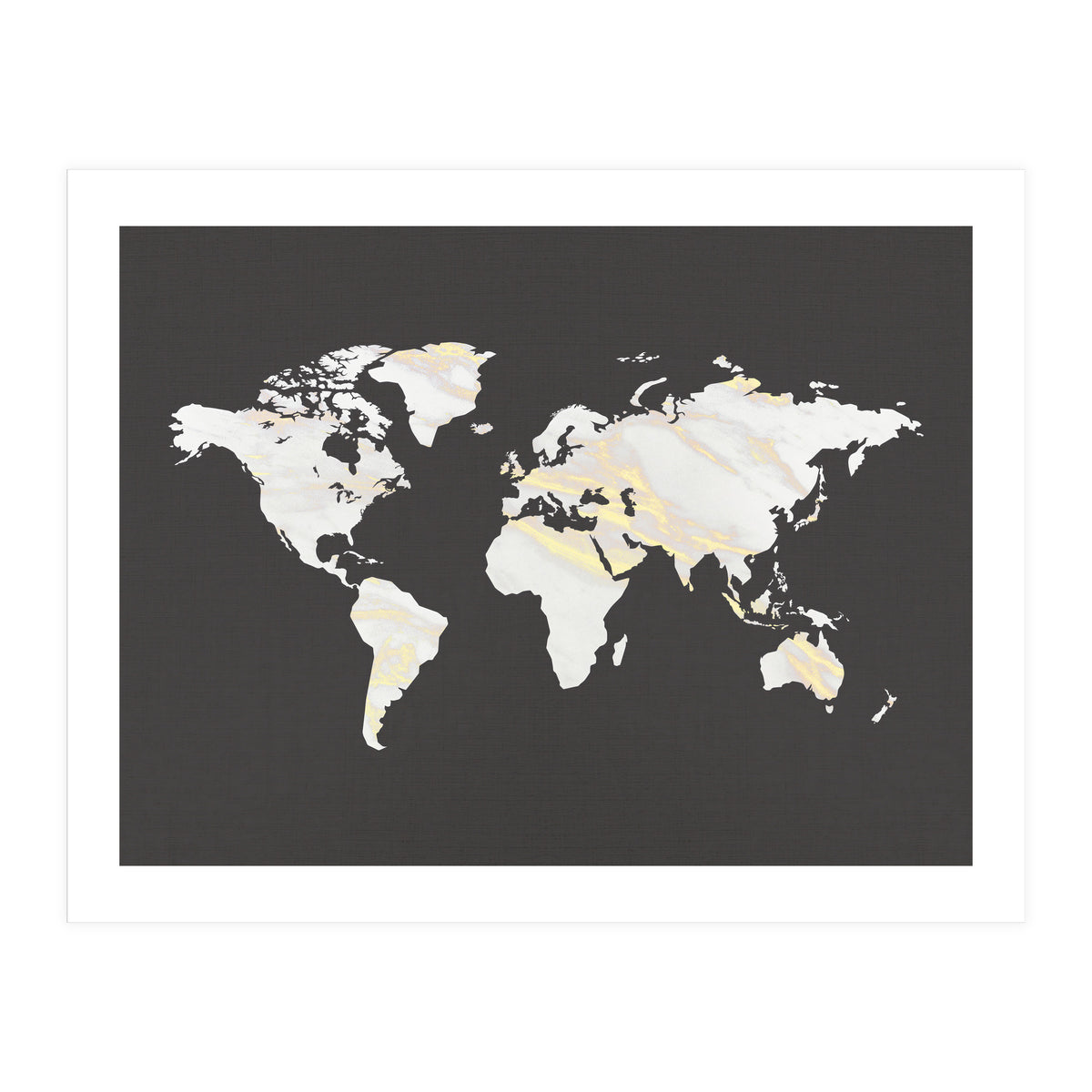 Marbel Gold World Map (Print Only)