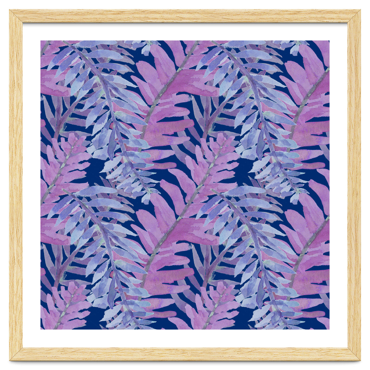 Woodland Ferns in Blue