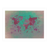 World Map text green (Print Only) thumbnail
