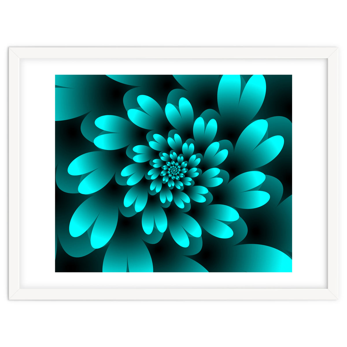 Turquoise Floral Satin Art