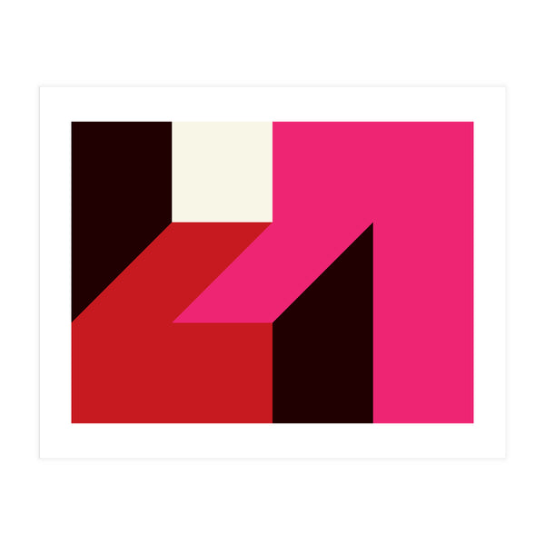 Geometric Shapes No. 62 - red, magenta & black (Print Only)