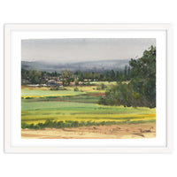 Sunny Landscape Painting Watercolor