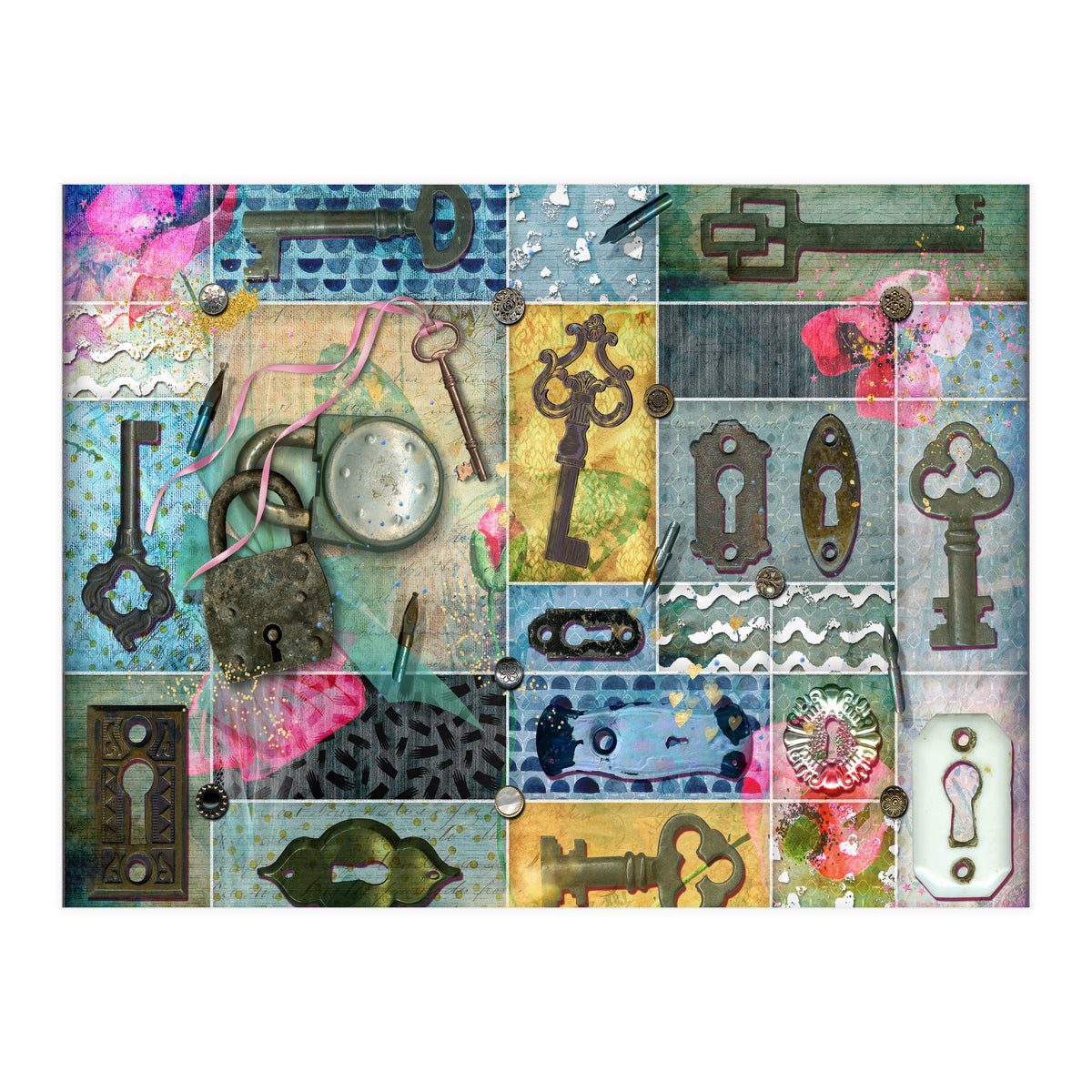 Vintage Key Collage (Print Only)