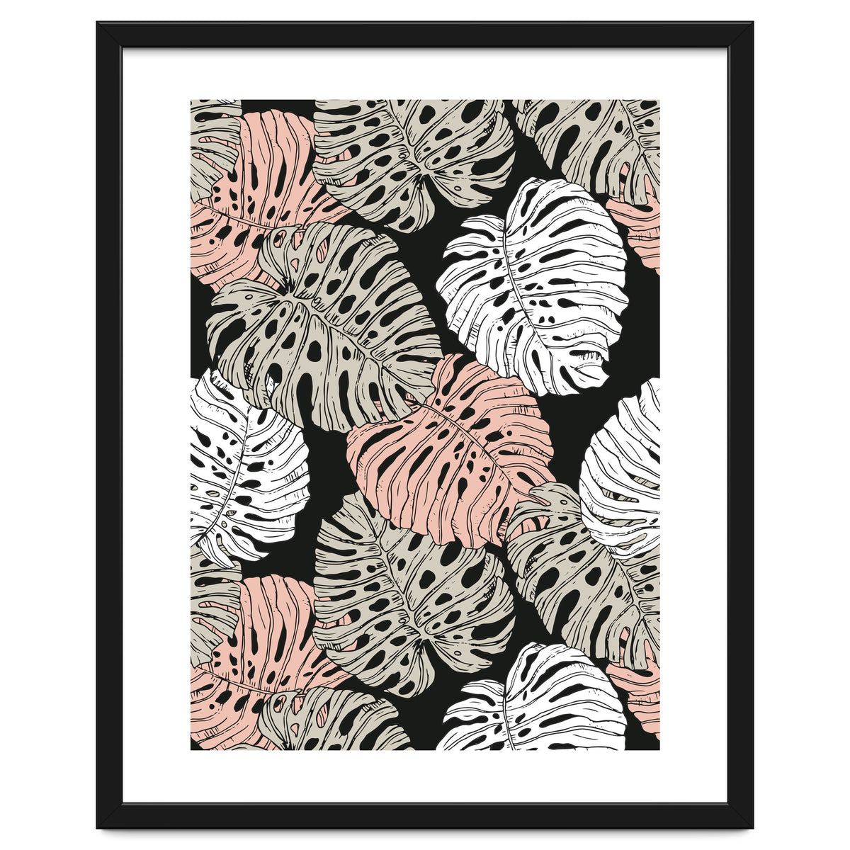 Monstera in the darkness of the jungle