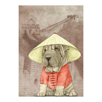 Sharpei With The Great Wall (Print Only)