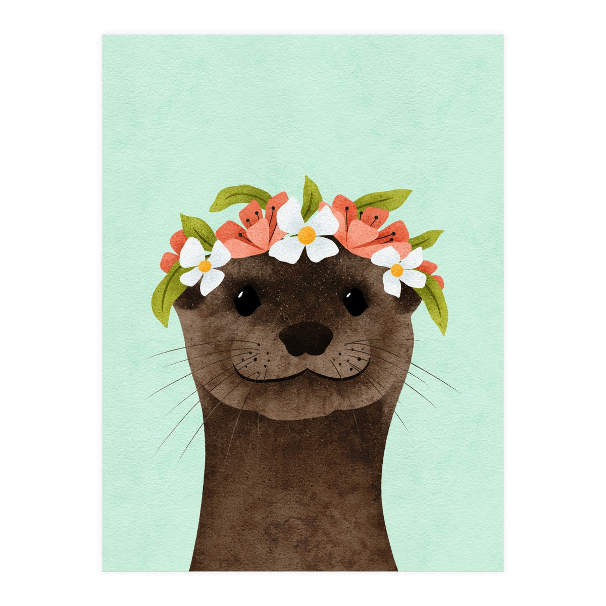 Floral Otter (Print Only)