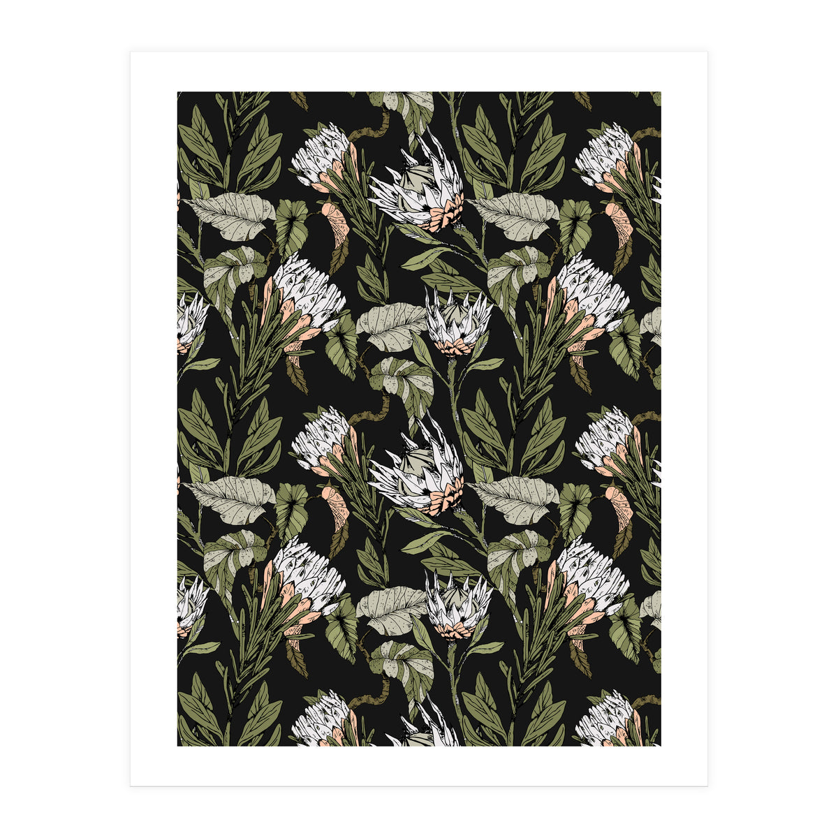 Dark pattern botanical boho (Print Only)