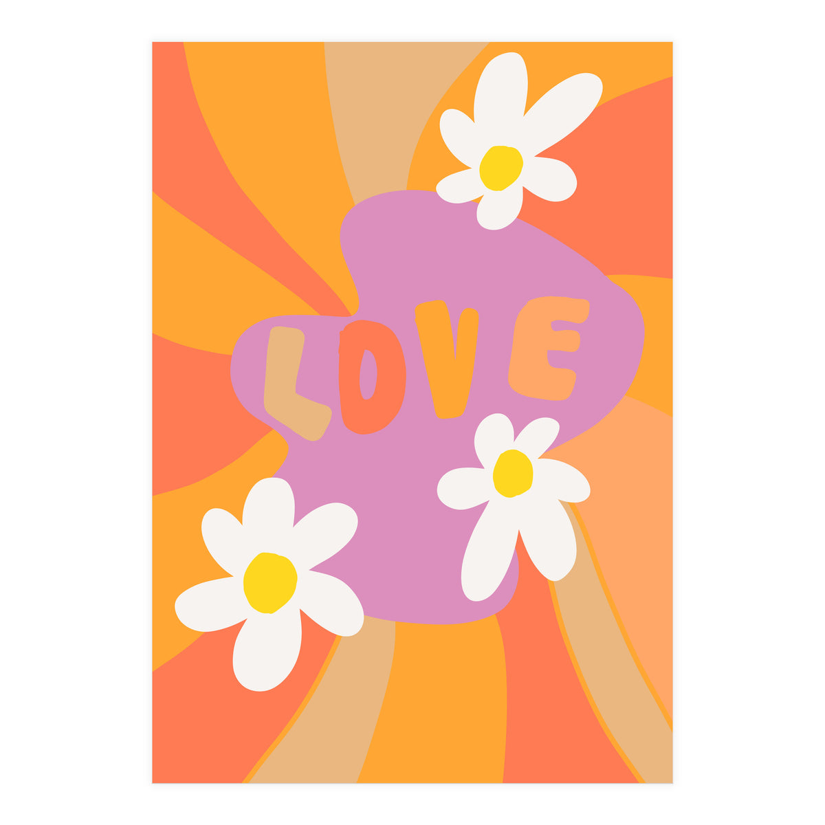 Love 60s 70s Daisy Sunshine (Print Only)