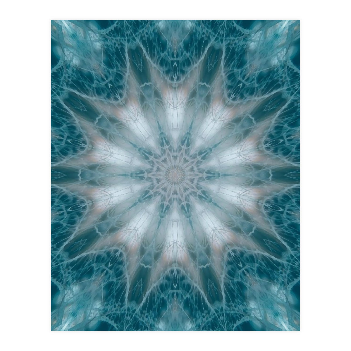 Mandala - Green, White, Rose (Print Only)