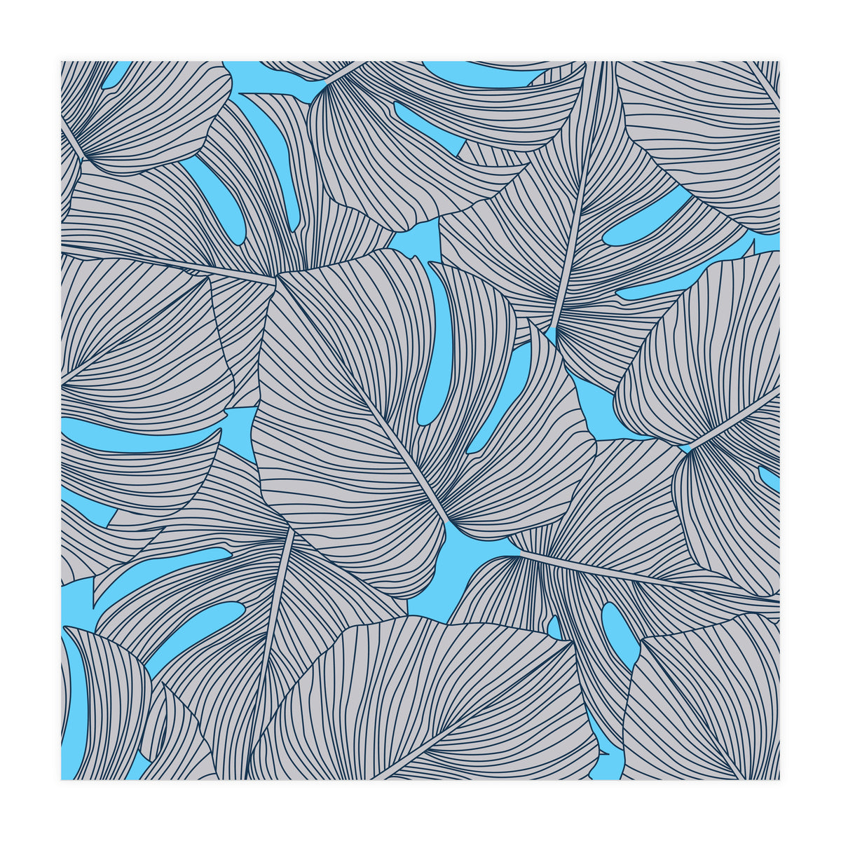 Leaves On Blue (Print Only)