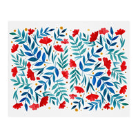 Magical garden - red and turquoise (Print Only)