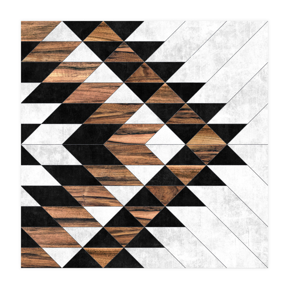 Urban Tribal Pattern No.9 - Concrete and Wood (Print Only)
