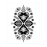 Scandinavian Folk Pattern Monochrome (Print Only) thumbnail
