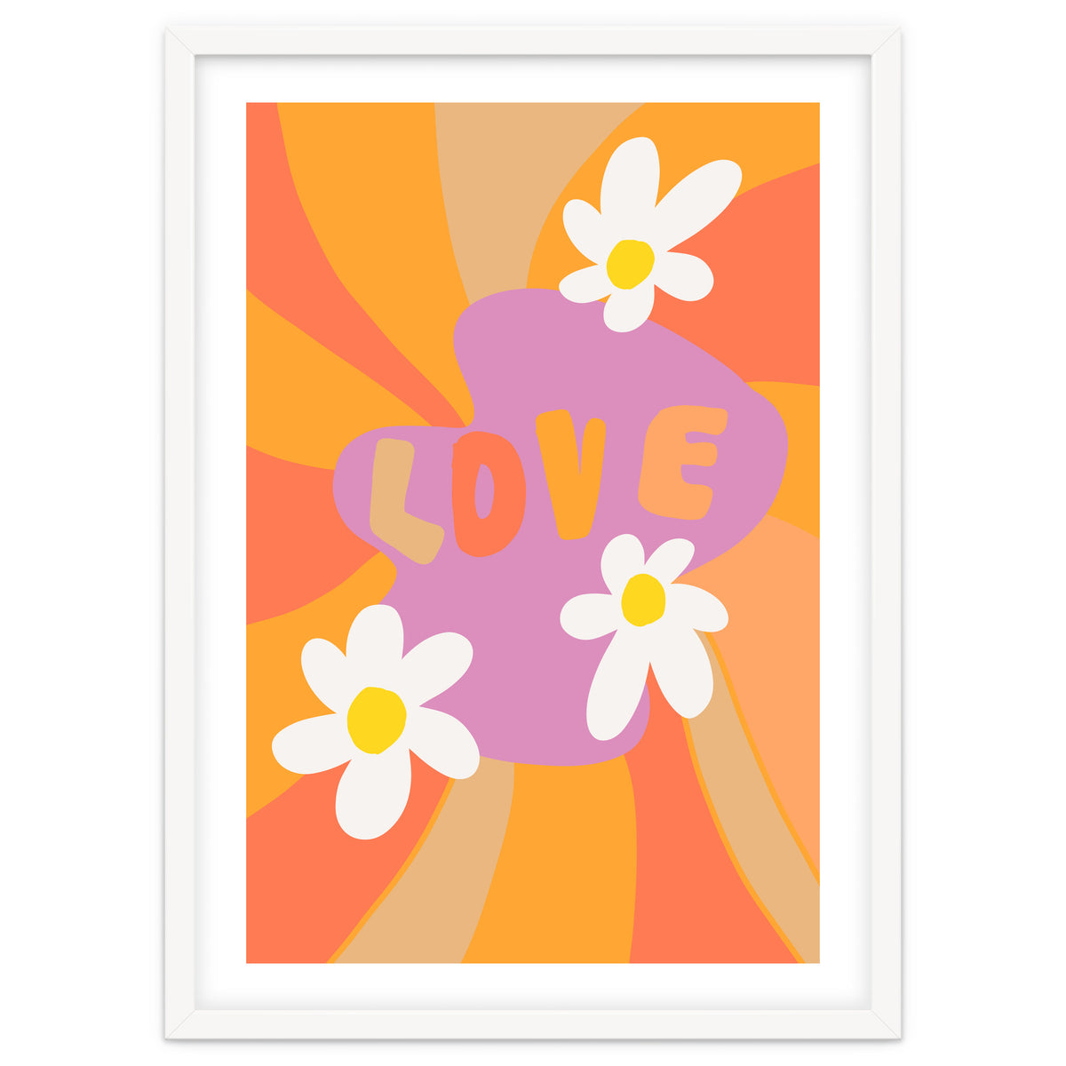 Love 60s 70s Daisy Sunshine