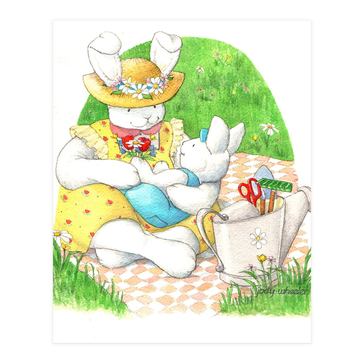 Momma Bunny & Baby (Print Only)