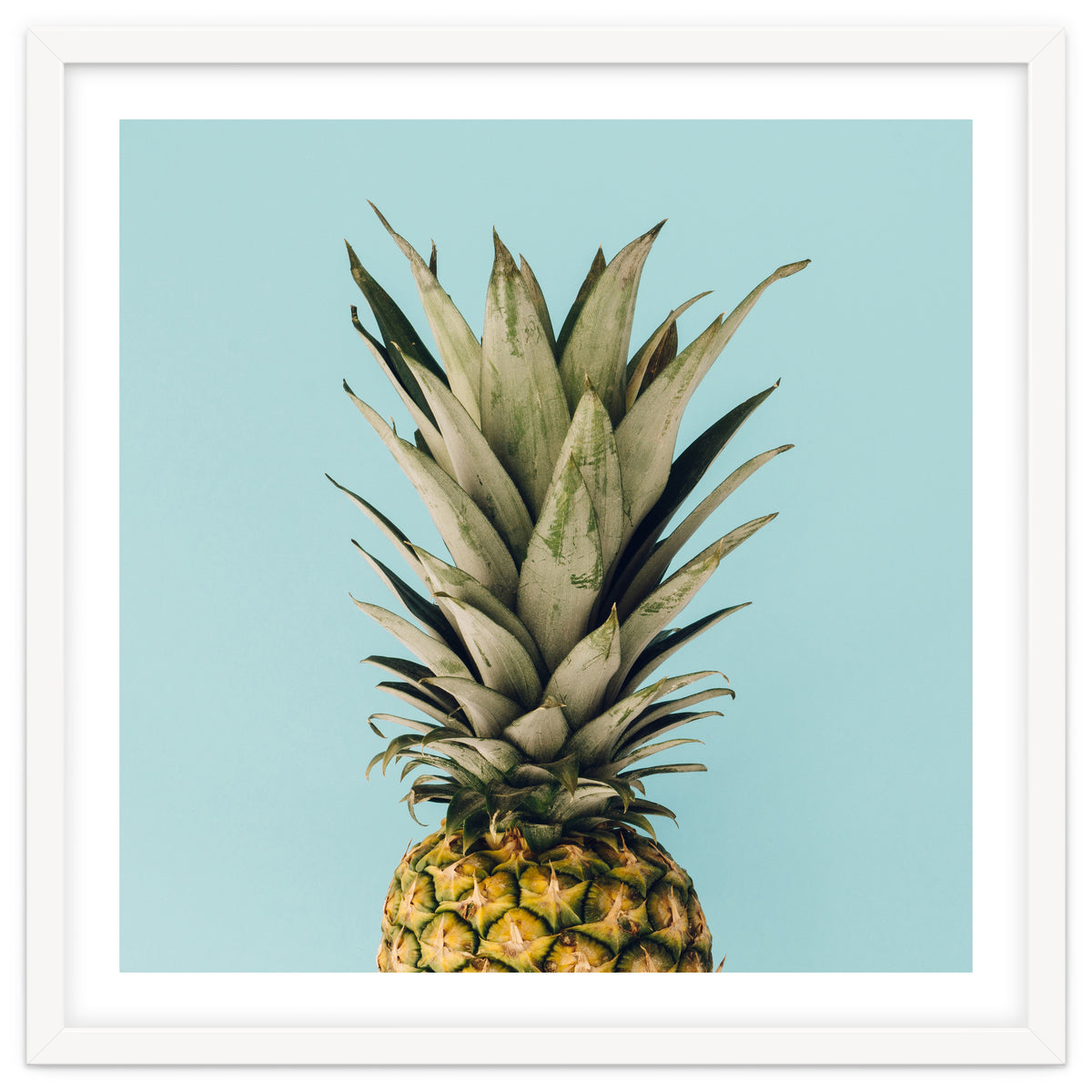 Pineapple On Blue Background