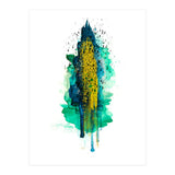 Abstract watercolour peacockgold (Print Only) thumbnail