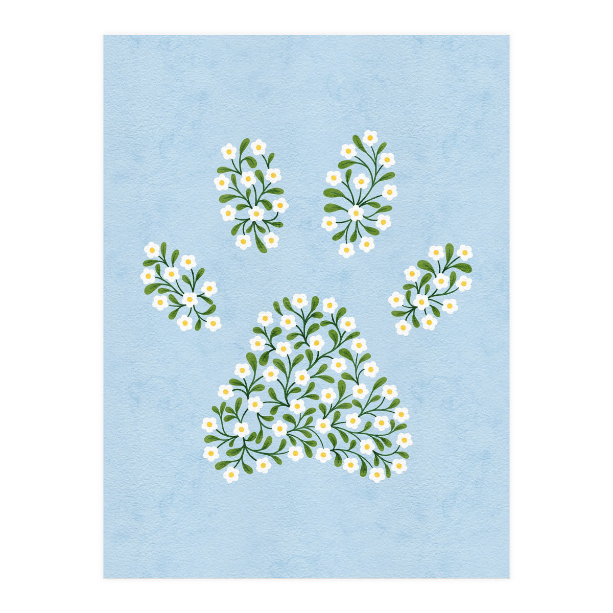 Floral Paw Print (Print Only)