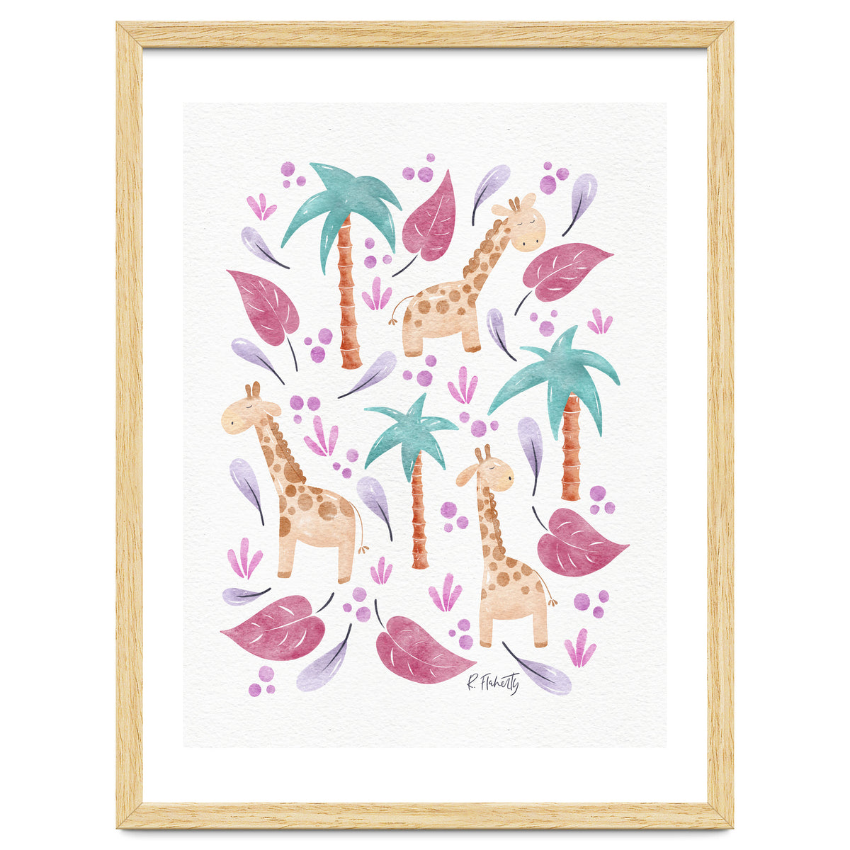 Jungle Giraffes | Pink