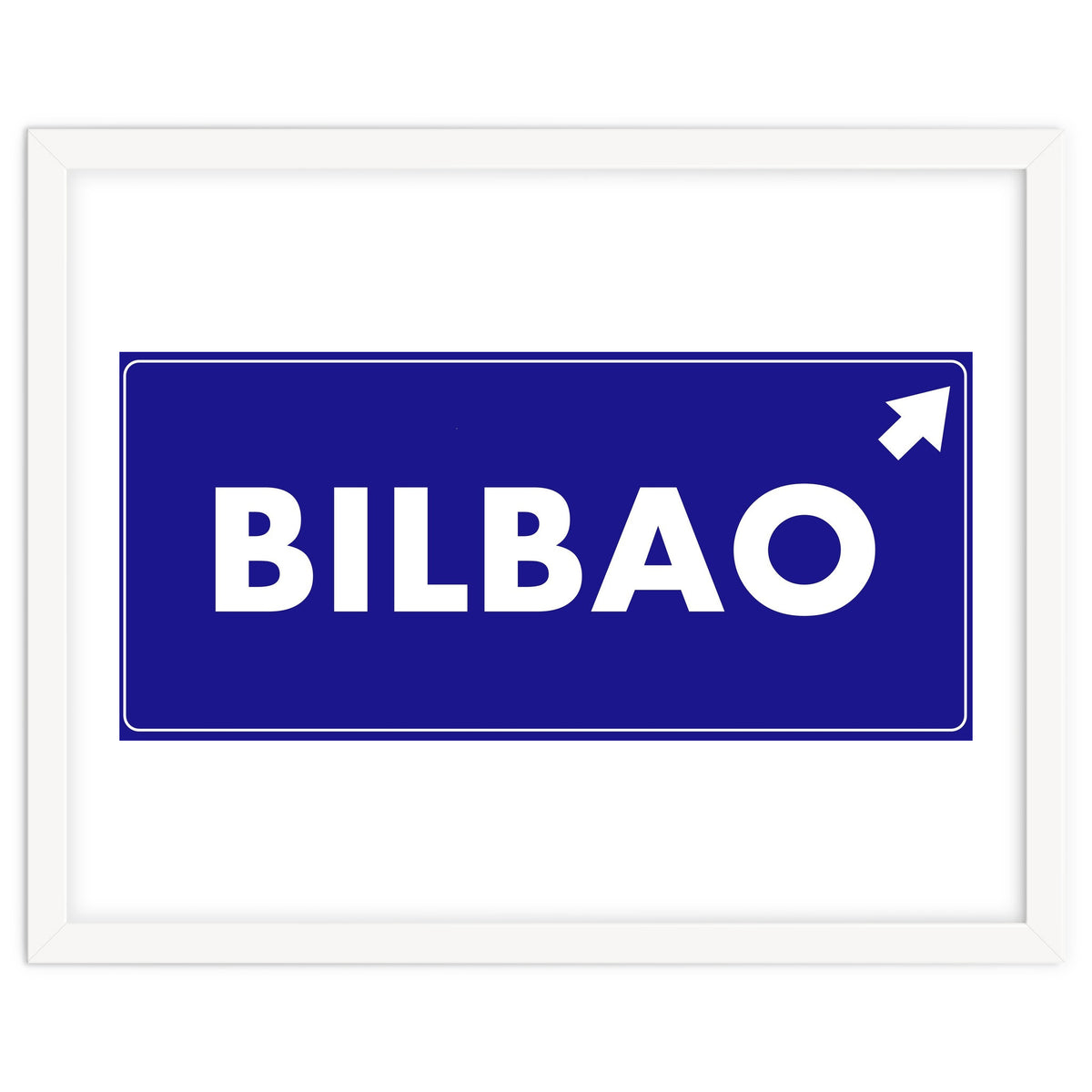 Let`s go to Bilbao, Spain! Blue road sign