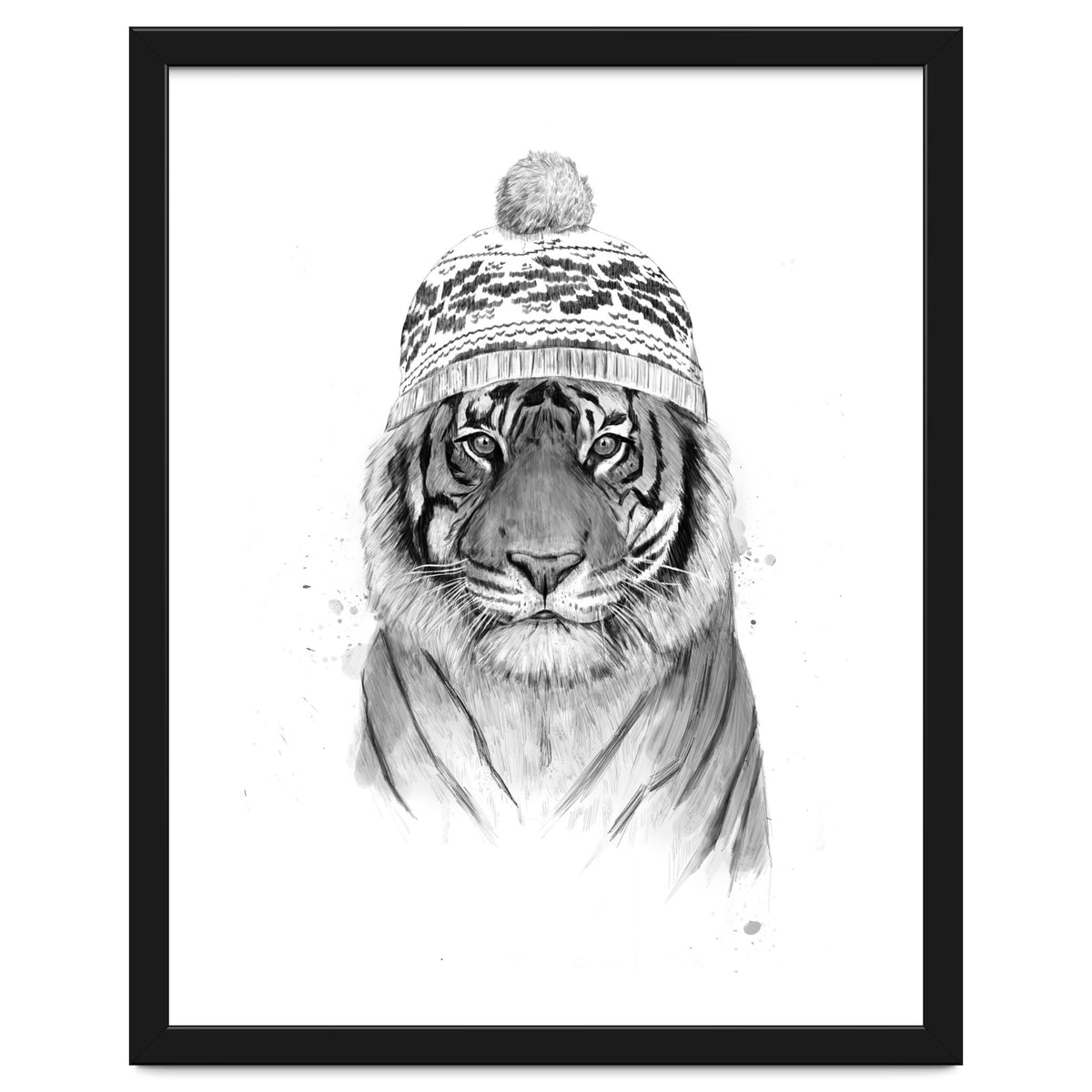 Siberian tiger (bw)
