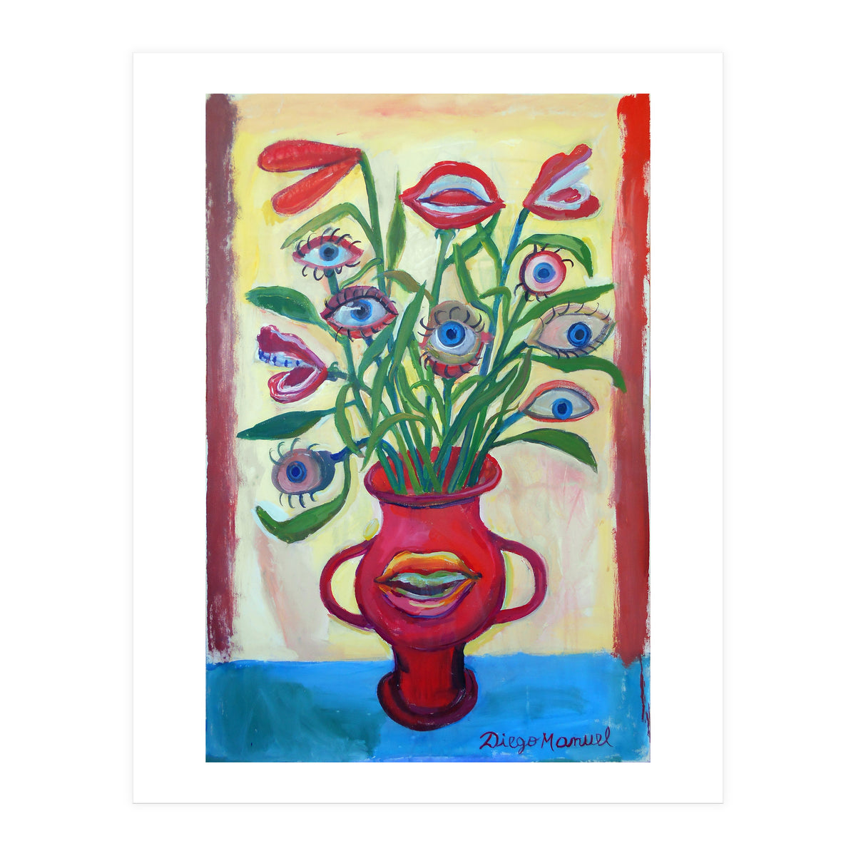 Florero Y Ojos (Print Only)