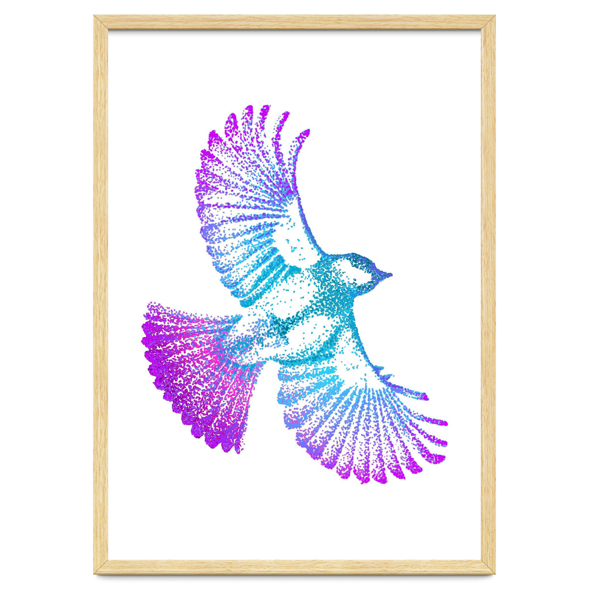 Flying Bird in Electric Blue