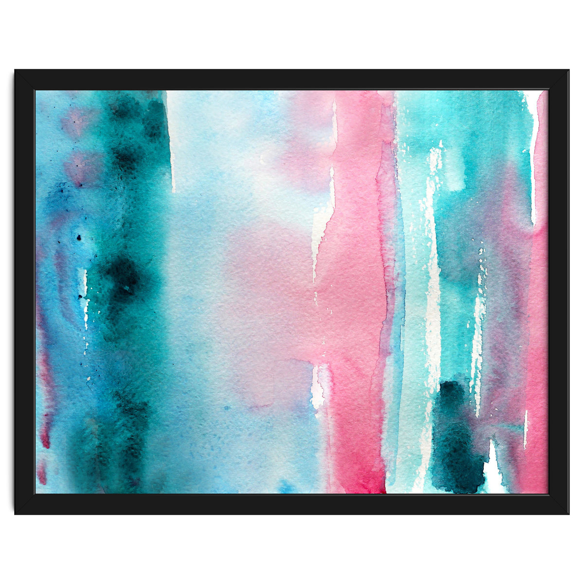 Turquoise love || abstract watercolor