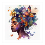 Watercolor Butterfly African Woman #7 (Print Only) thumbnail
