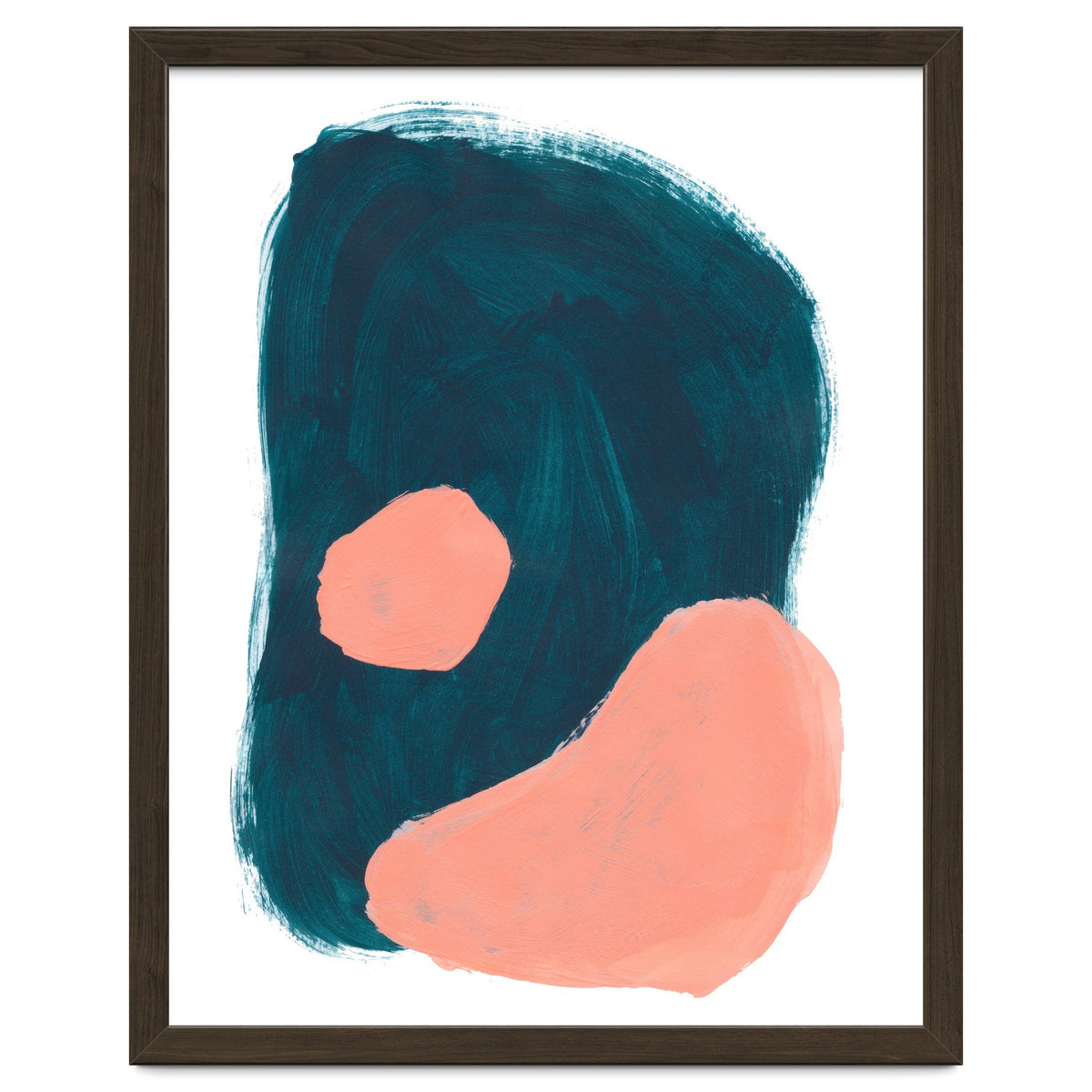 Teal Blob Salmon Bubbles