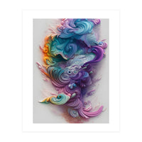 Wavy Rainbow Pastels AI Art (Print Only)
