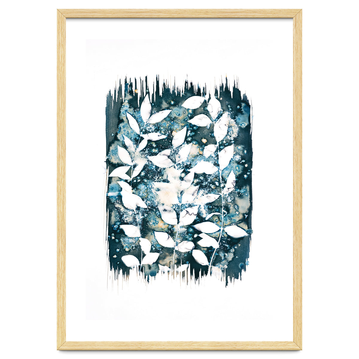 Indigo Blue Botanical Leaves No. 5