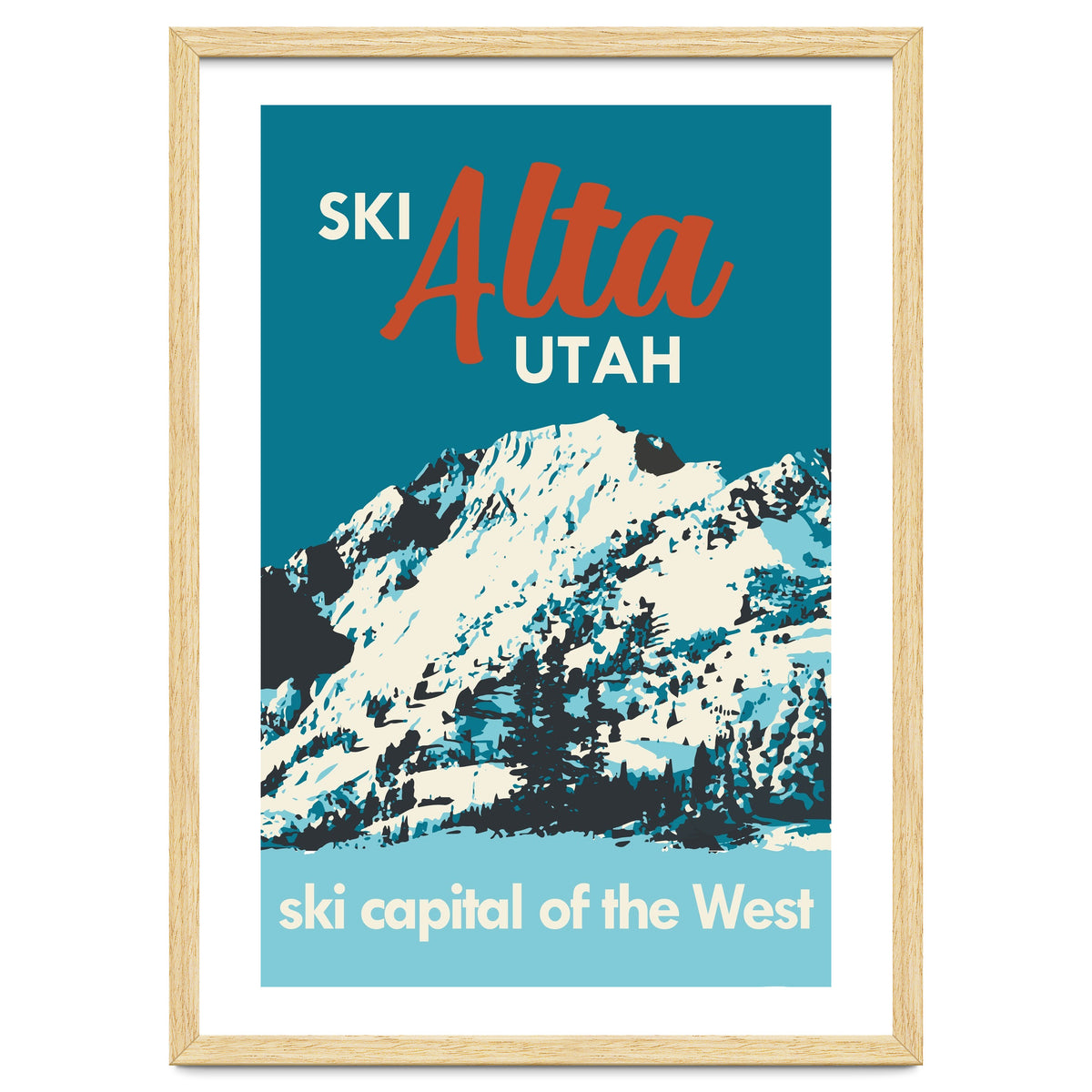 Ski Alta Utah vintage poster