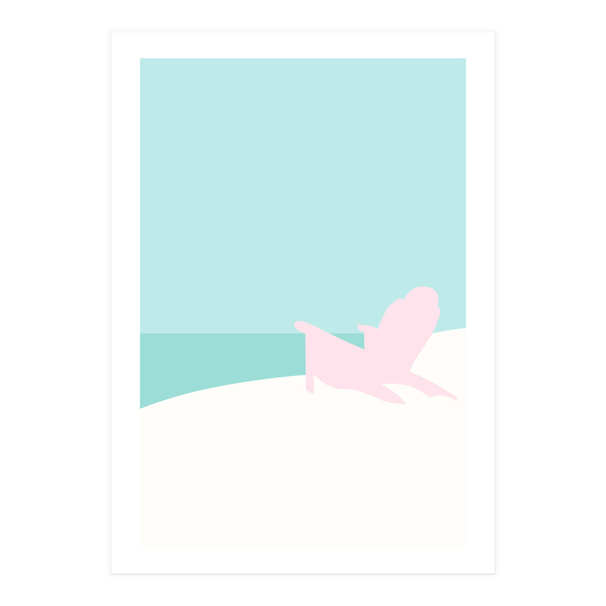 Minimal Beach Chair - Turquoise Coast (Print Only)