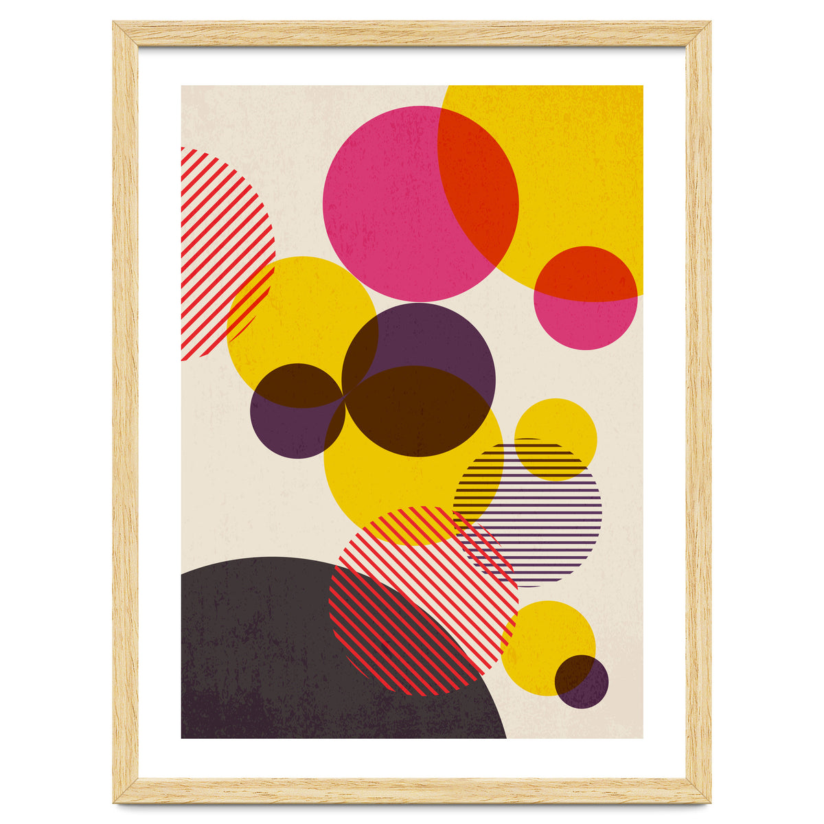 Dots in Yellow, Raspberry and Dark Purple