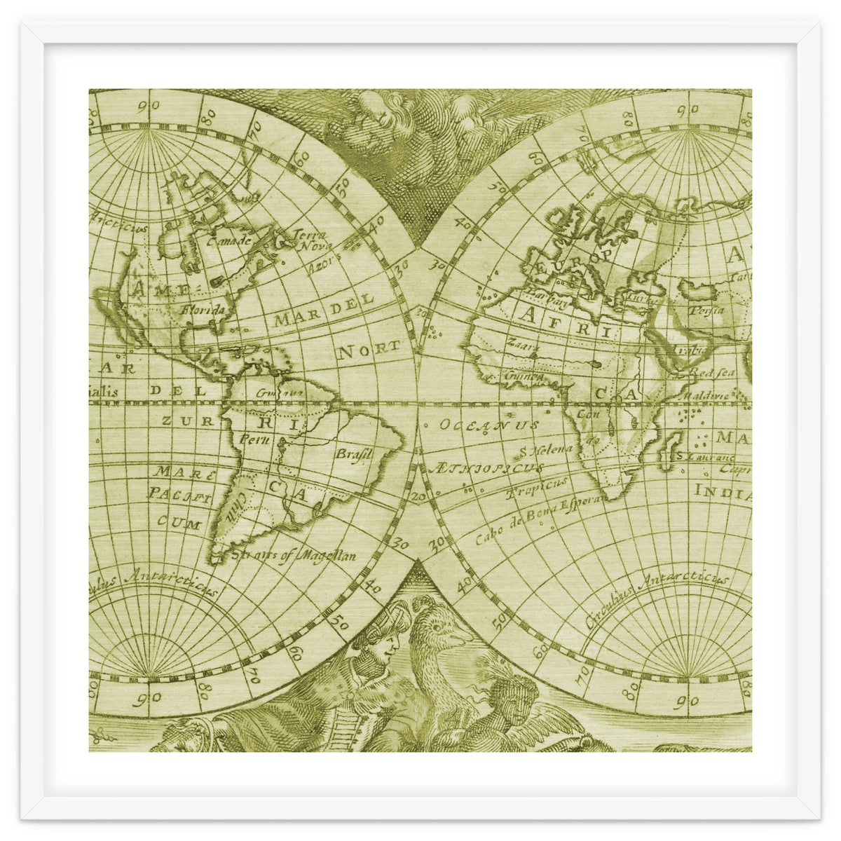 Vintage Mapa Mundi