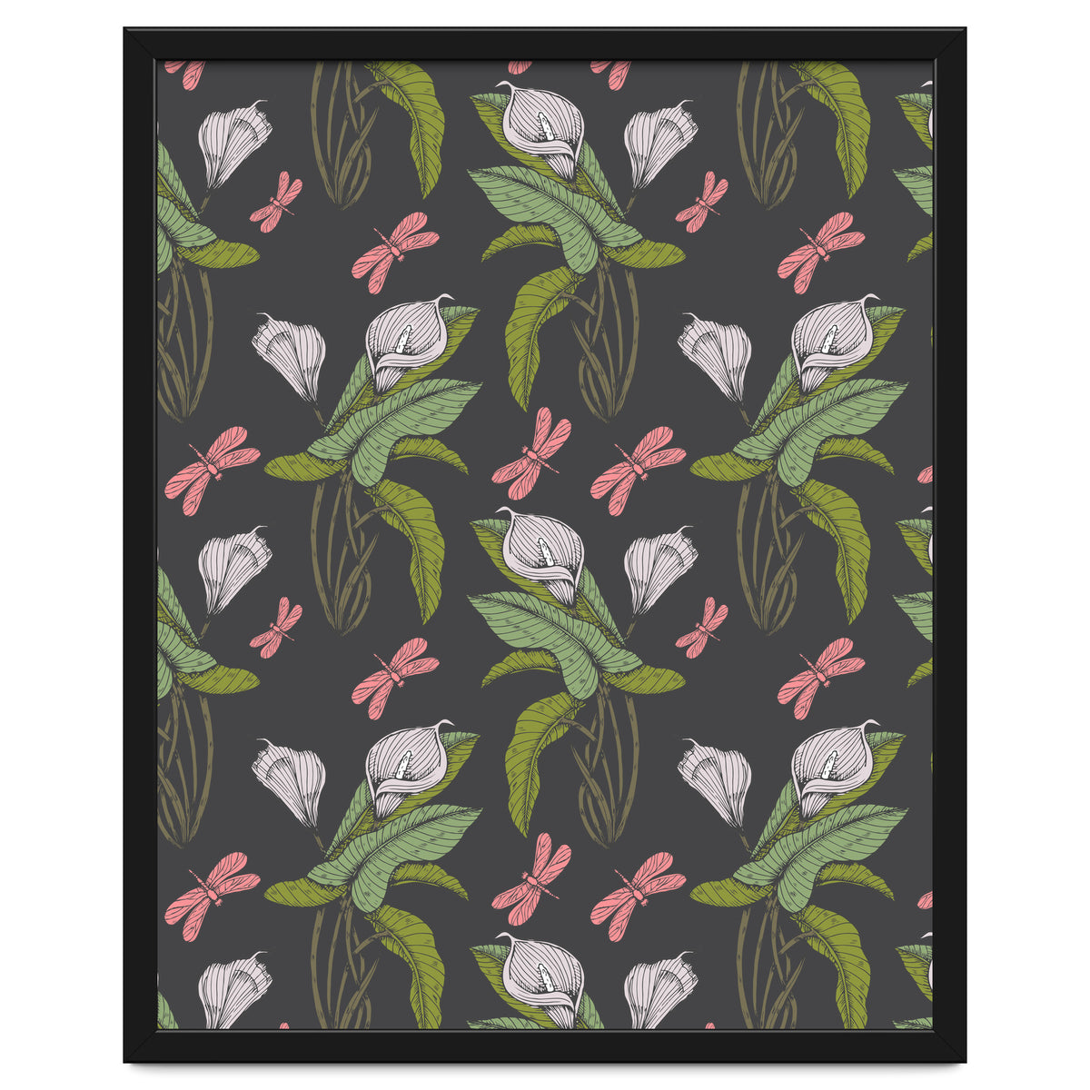 Hand drawn floral dark - 03