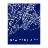 New York City Streets Blue Map (Print Only) thumbnail
