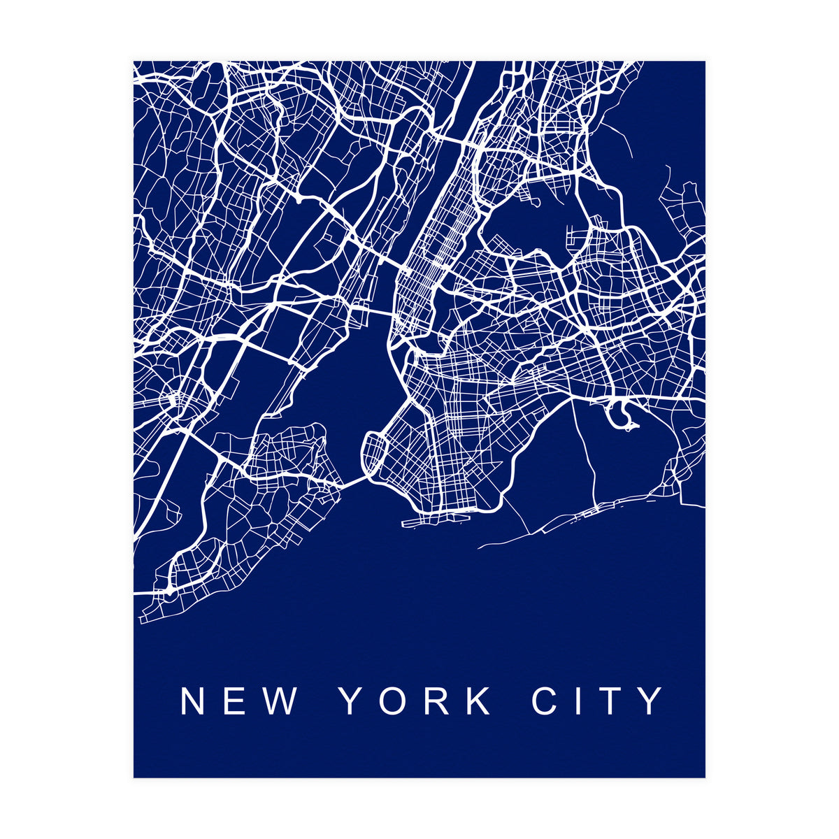 New York City Streets Blue Map (Print Only)