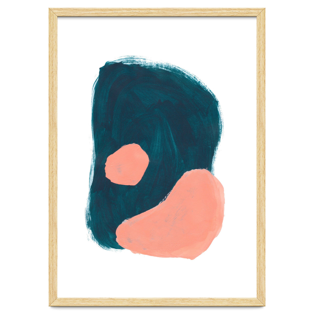 Teal Blob Salmon Bubbles