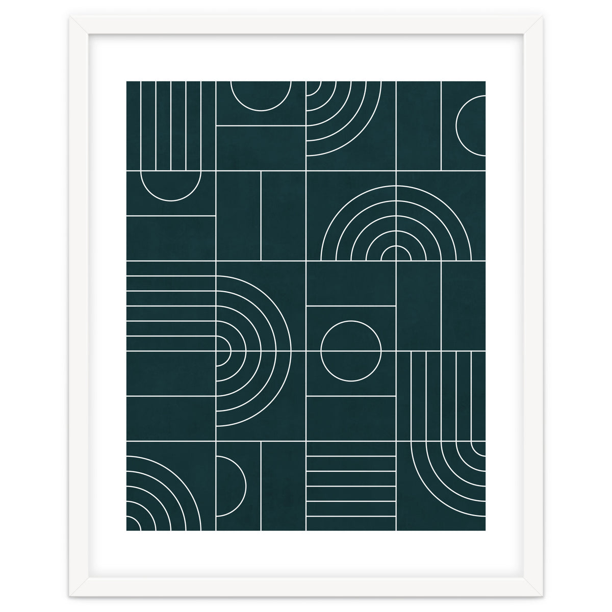 My Favorite Geometric Patterns No.26 - Green Tinted Navy Blue