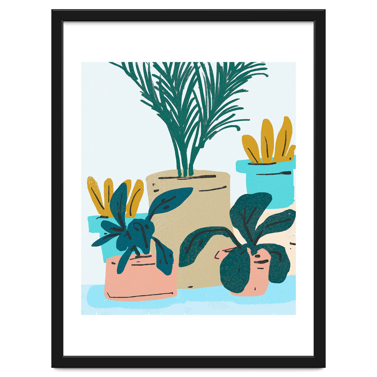 Little House Plants | Pastel Botanical Nature Plant Pots | Bohemian Cute Chic Palm Modern