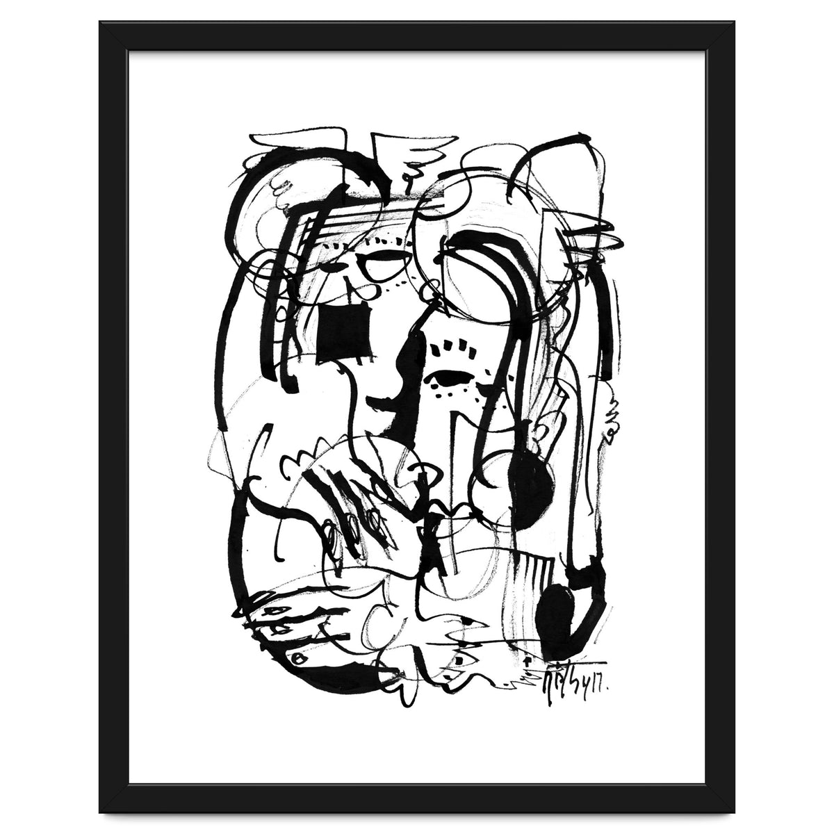 Two Shy Angels - b&w