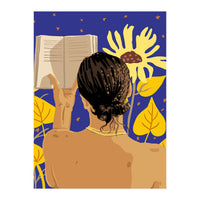 You're never alone when lost in the magic of a book, Bohemian Reader Botanical, Nude Plant Lady (Print Only)