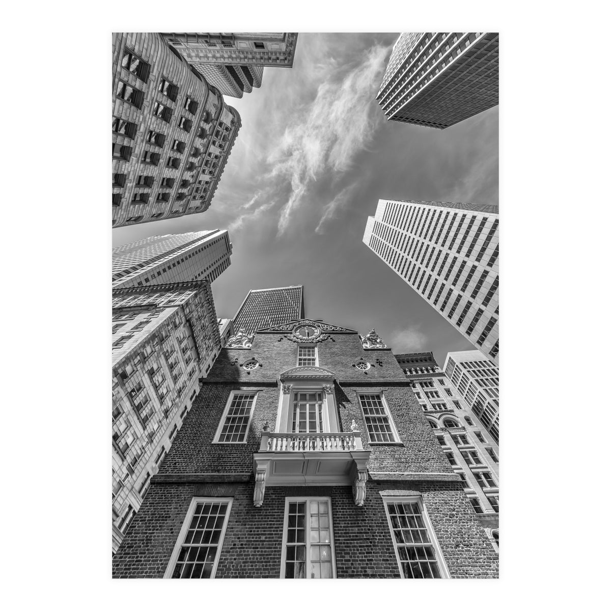 BOSTON Old State House and Skyscraper (Print Only)