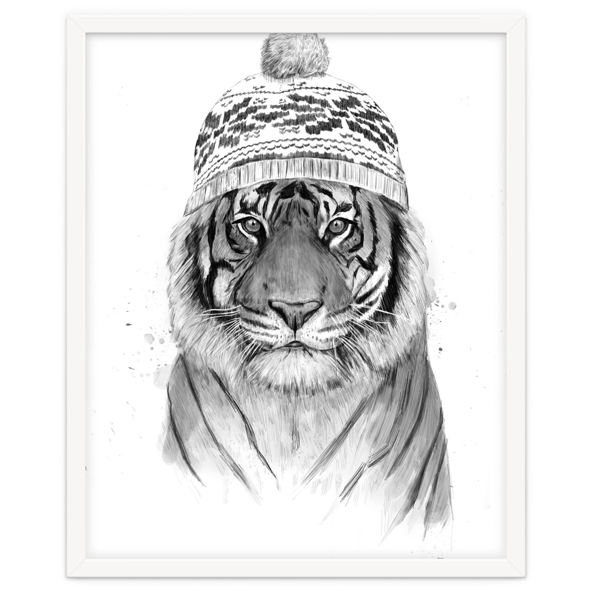 Siberian tiger (bw)