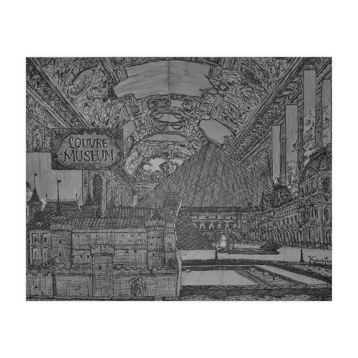 Louvre Museum B&W (Print Only)